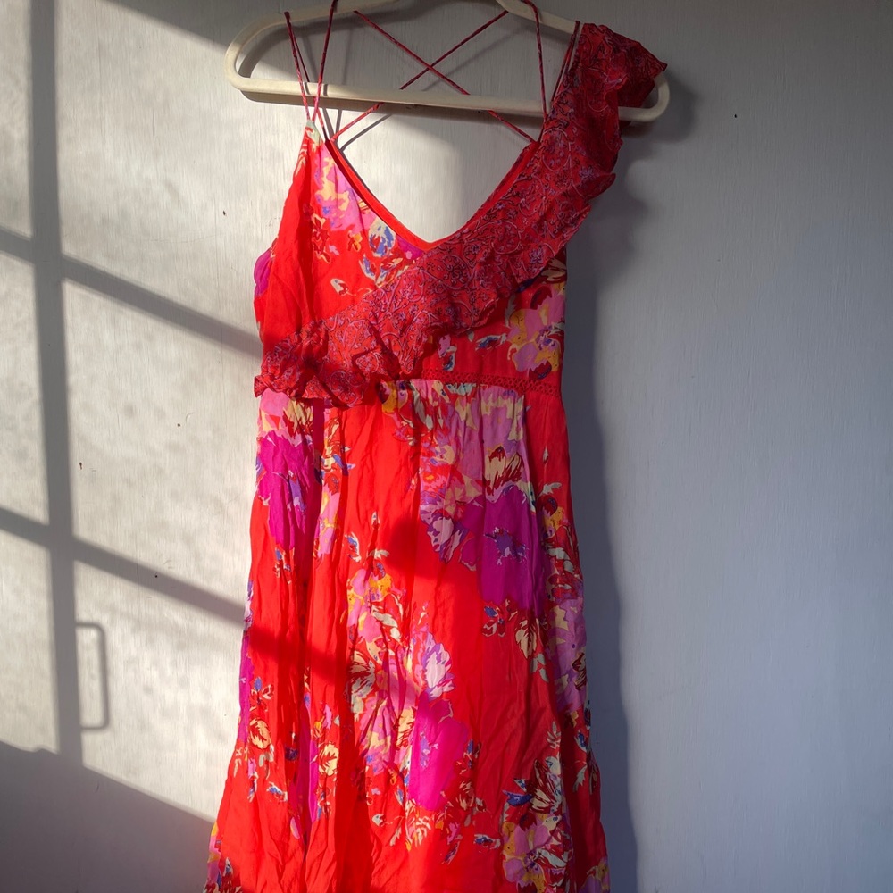 Anthropologie Mid Length Crossback Spaghetti Strap Dress